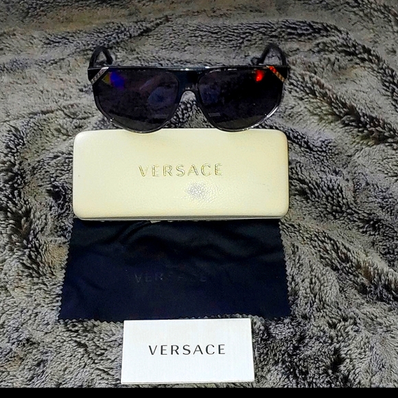 AUTHENTIC Versace Gray Havana Polarized Sunglasses - Picture 1 of 14